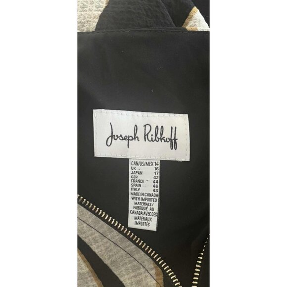 JOSEPH RIBKOFF Top Size 14 Black/Beige/Cream Attached Tank Style 203651 - Picture 4 of 10